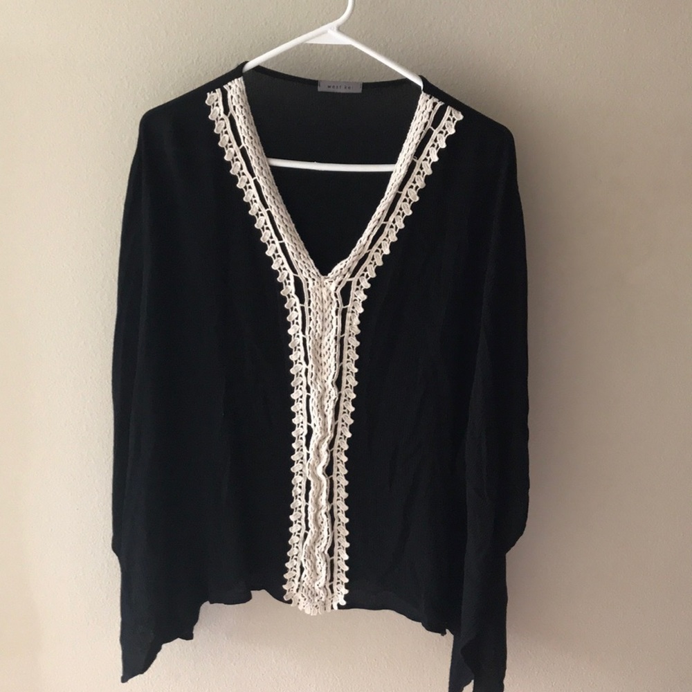 Black Tunic with crochet trim